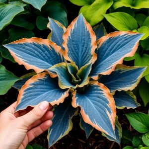 Хоста Океан Вью купить по цене от 960р. в интернет-магазине «Посадика» с доставкой почтой в в Острове и по всей России – [изображение №1].